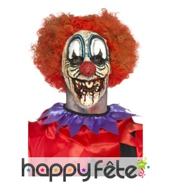 Prothèse visage de clown horrible en latex