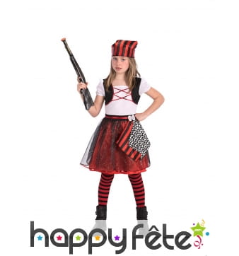 Robe bouffante de pirate et son bandana pour fille