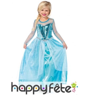 Robe bleue princesse des glaces pour enfant