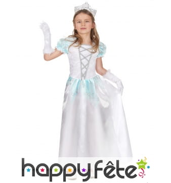 Robe blanche scintillante de princesse pour enfant