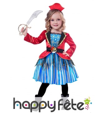 Robe de capitaine pirate pour petite fille