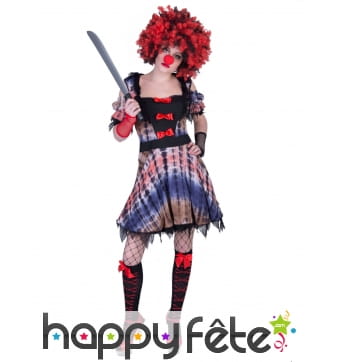 Robe de clown tueur pour femme