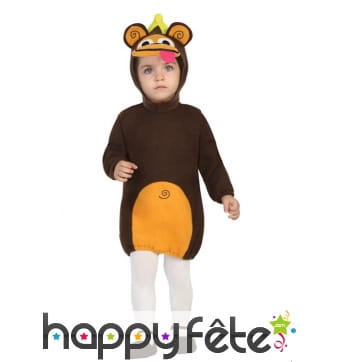 Robe de petit singe pour bébé, avec coiffe