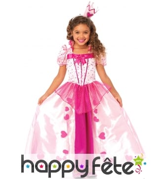 Robe de petite princesse coeurs rose