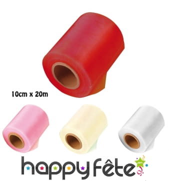 Ruban de tulle en polyester de 10cm x 20m