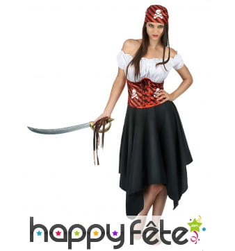 Robe et bandana de femme pirate