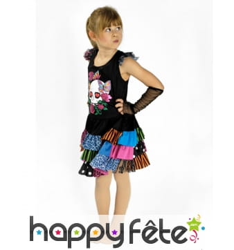 Robe noire colorée punk pour enfant