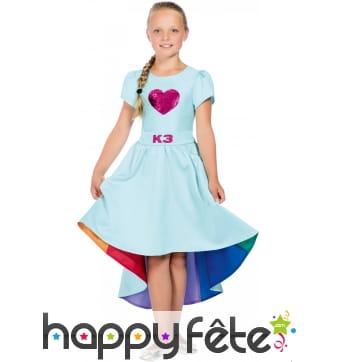 Robe queue de pie Love Cruise bleue pour fille, K3