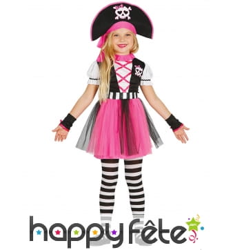 Robe tutu de pirate rose pour enfant