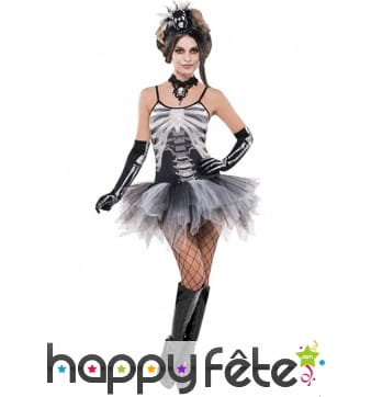 Robe tutu de squelette 3d pour femme