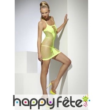 Robe verte filet sexy femme