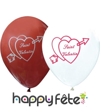 Sachet de 10 ballons st valentin blanc et rouge