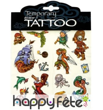 Set de 12 tatoos pirates