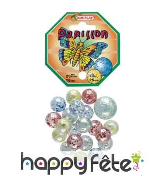 Sachet de 20 billes papillon avec calot