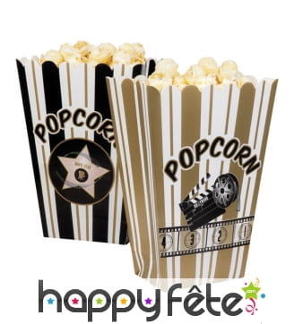 Sachet de 4 cornets a pop corn en carton