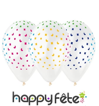 Sachet de ballons motifs confettis