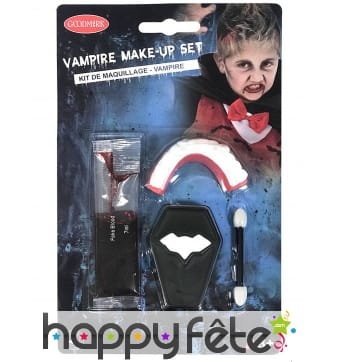 Set de maquillage vampire avec dentier, enfant