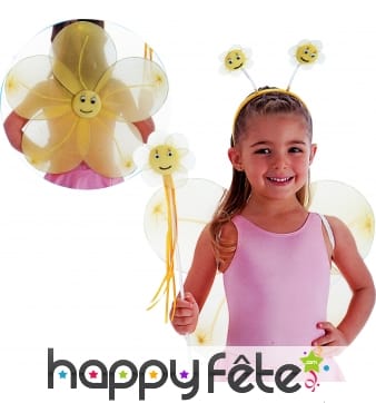 Set fleur pour enfant couleur jaune.