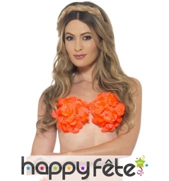 Soutien gorge fleuri orange