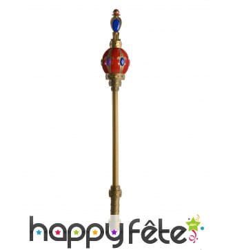 Sceptre royal doré avec faux joyaux