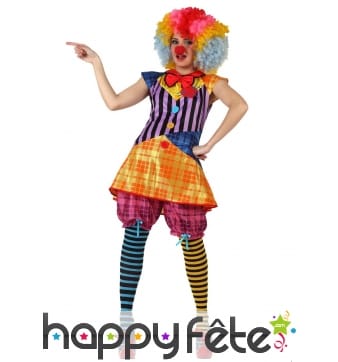 Tenue colorée de femme clown