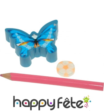 Taille crayon papillon avec crayon et gomme