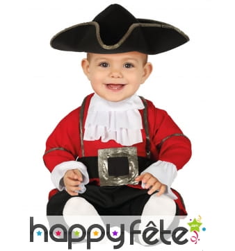 Tenue de bébé pirate rouge