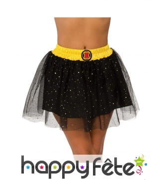 Tutu de Black Widow jaune et noir pailleté, femme