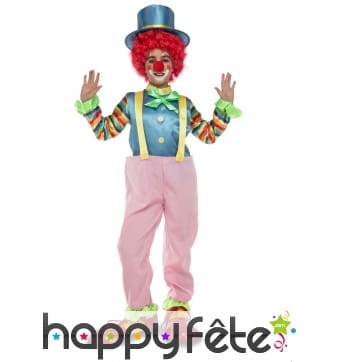 Tenue de clown rose en salopette pour enfant