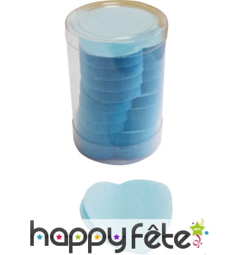 Tube de confettis coeur bleu ciel