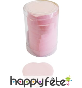 Tube de confettis coeur rose