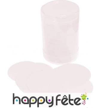 Tube de confettis rond blanc fluo