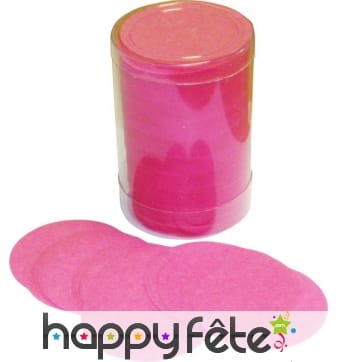 Tube de confettis rond fuschia