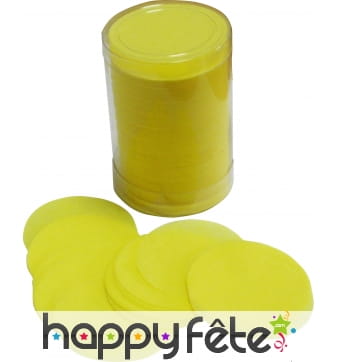 Tube de confettis rond jaune