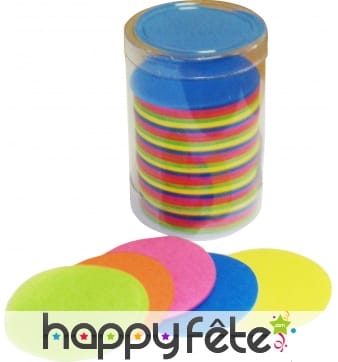 Tube de confettis rond multicolore