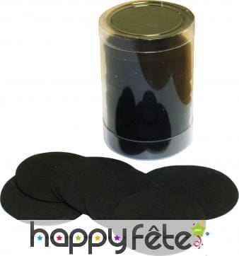 Tube de confettis rond noir