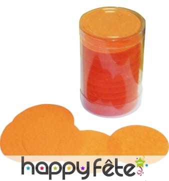 Tube de confettis rond orange