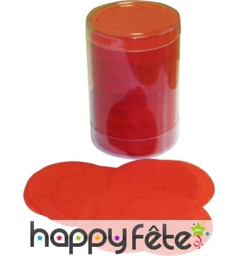 Tube de confettis rond rouge vif