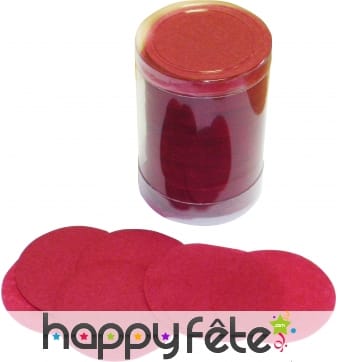 Tube de confettis rond rouge