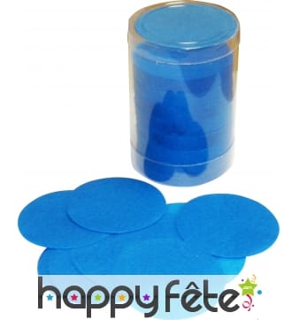 Tube de confettis rond turquoise