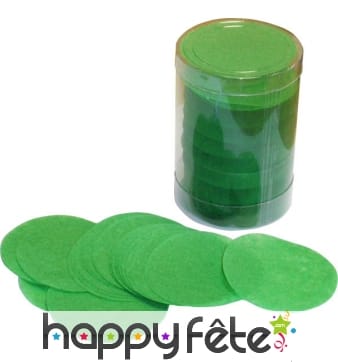 Tube de confettis rond vert