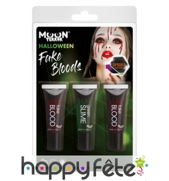 Trio de faux sang rouge et vert