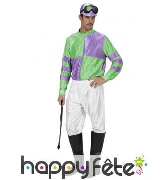 Tenue de jockey vert et violet