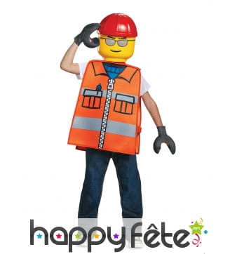 Tenue d'ouvrier de chantier Lego pour enfant