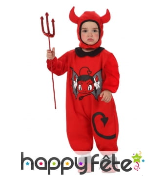 Tenue de petite diablotin rouge pour enfant