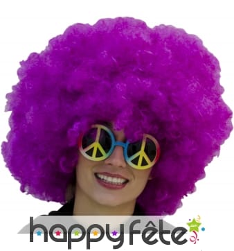 Très grosse perruque afro violette