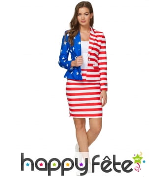 Tailleur imprimé drapeau USA pour femme