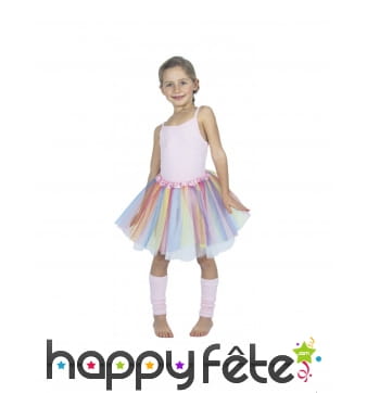 Tutu licorne couleurs pastel pour fille