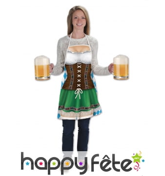 Tablier long tenue de bavaroise pour l'Oktoberfest