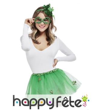 Tutu, mini chapeau et lunettes Saint Patrick